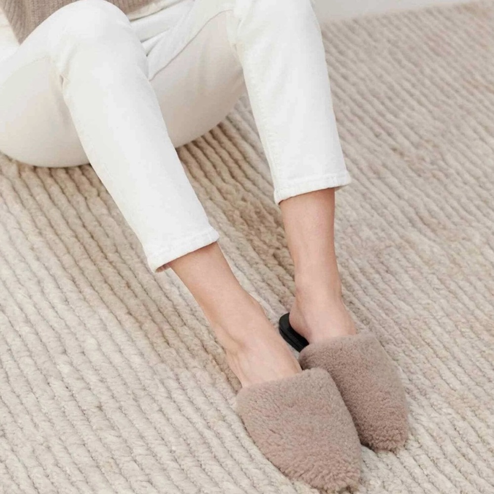 Jenni Kayne Shearling Mule size 39 dark taupe/gray